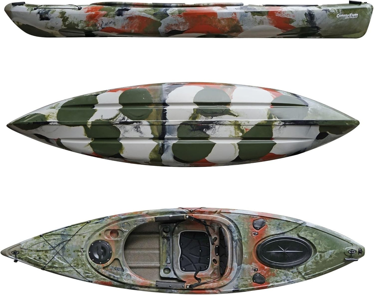Sit Inside Fishing Kayak Stable Recreational Canoe w/ Paddle Seat