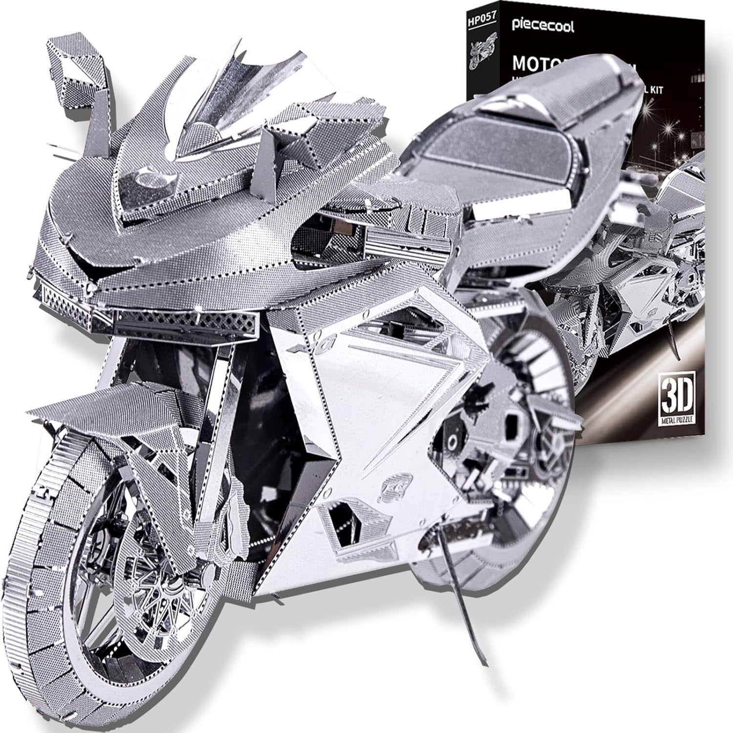 Metal Motorcycle 3D Puzzle Model Kit for Adults | 72Pcs Stainless Steel DIY