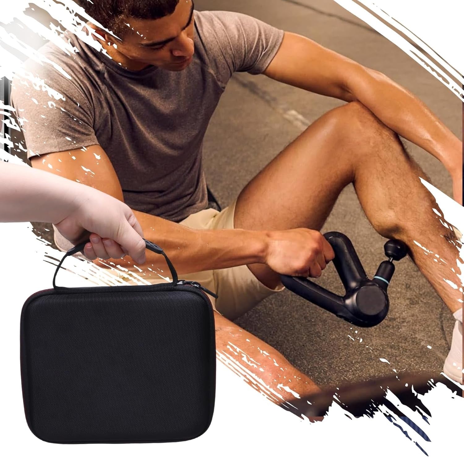 Hard Travel Case for Massage Gun Protective Storage Carry Case with Handle