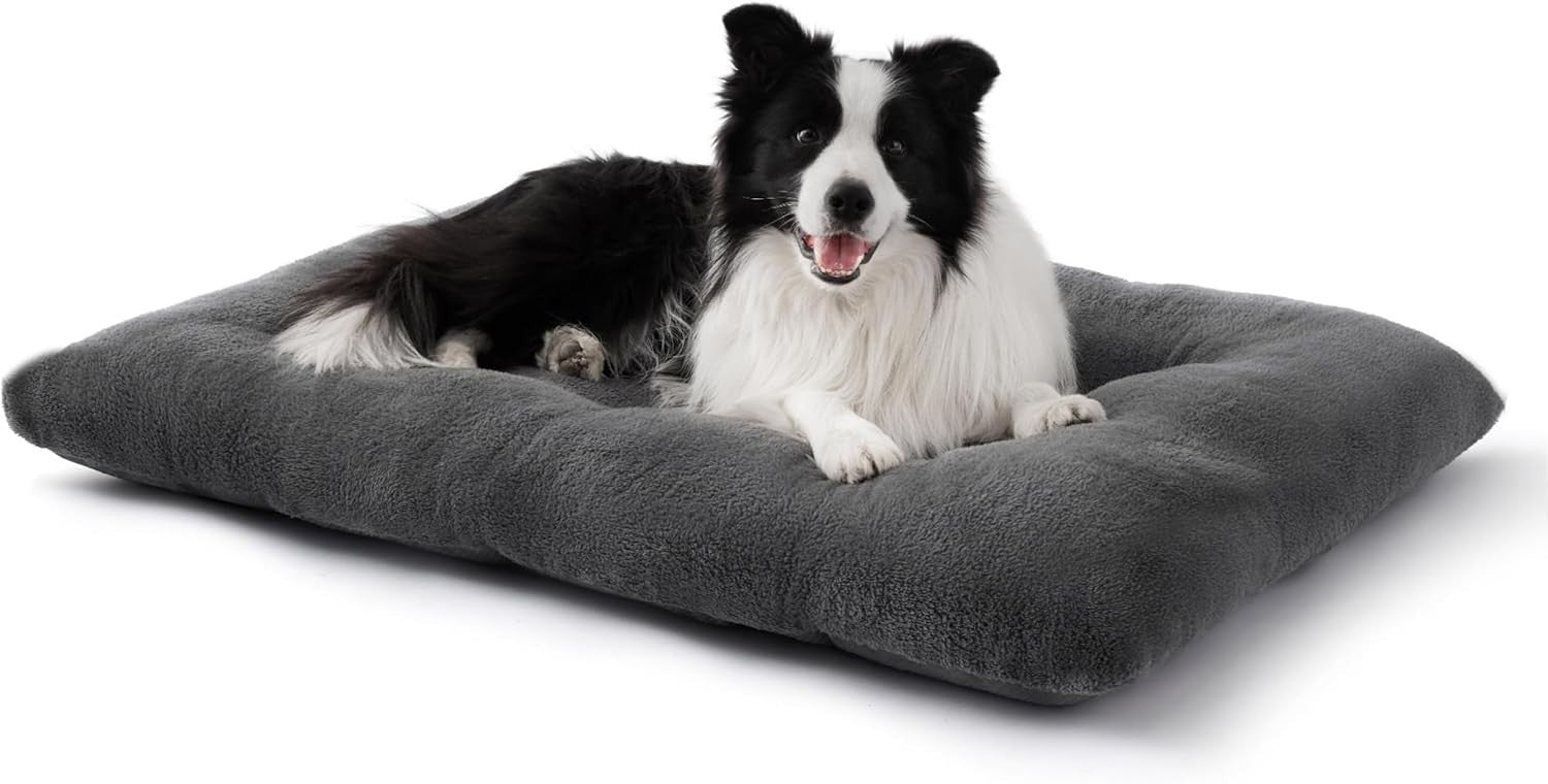 XL Dog Crate Bed 104x69cm Washable Calming Mattress Grey