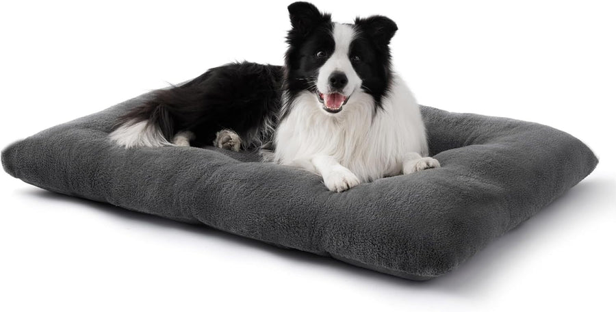 XL Dog Crate Bed 104x69cm Washable Calming Mattress Grey