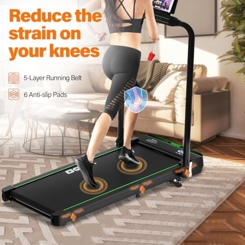 3-in-1 Incline Walking Pad Foldable Treadmill Home Office App LED