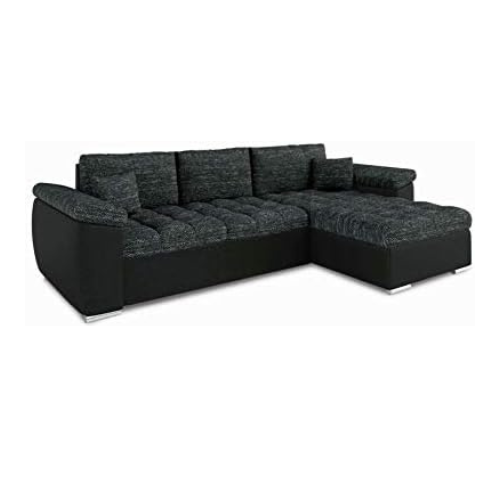 Modern Corner Sofa Bed with Chaise Storage L-Shape 250x150cm Grey