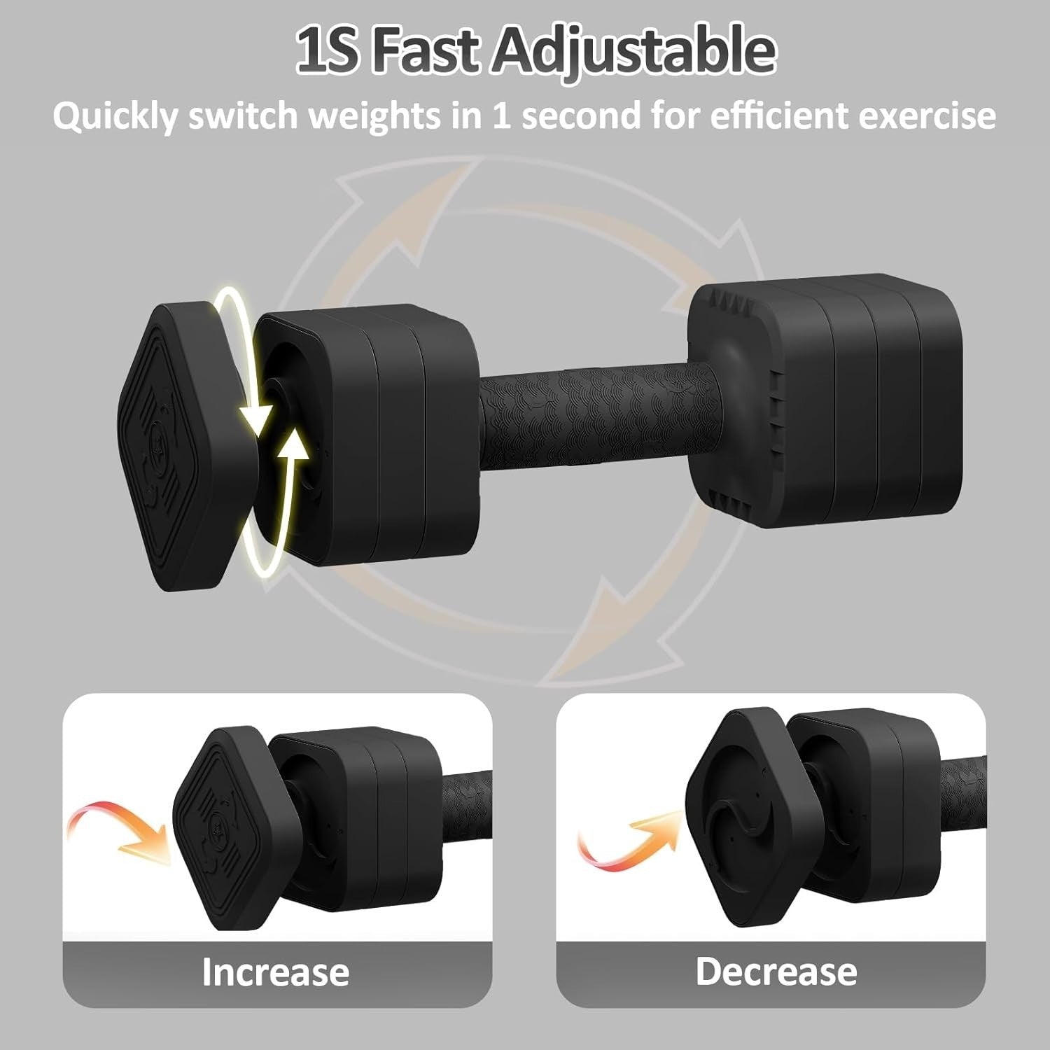 2.5kg Adjustable Dumbbells Pair 4-in-1 Non Slip Hand Weights Band
