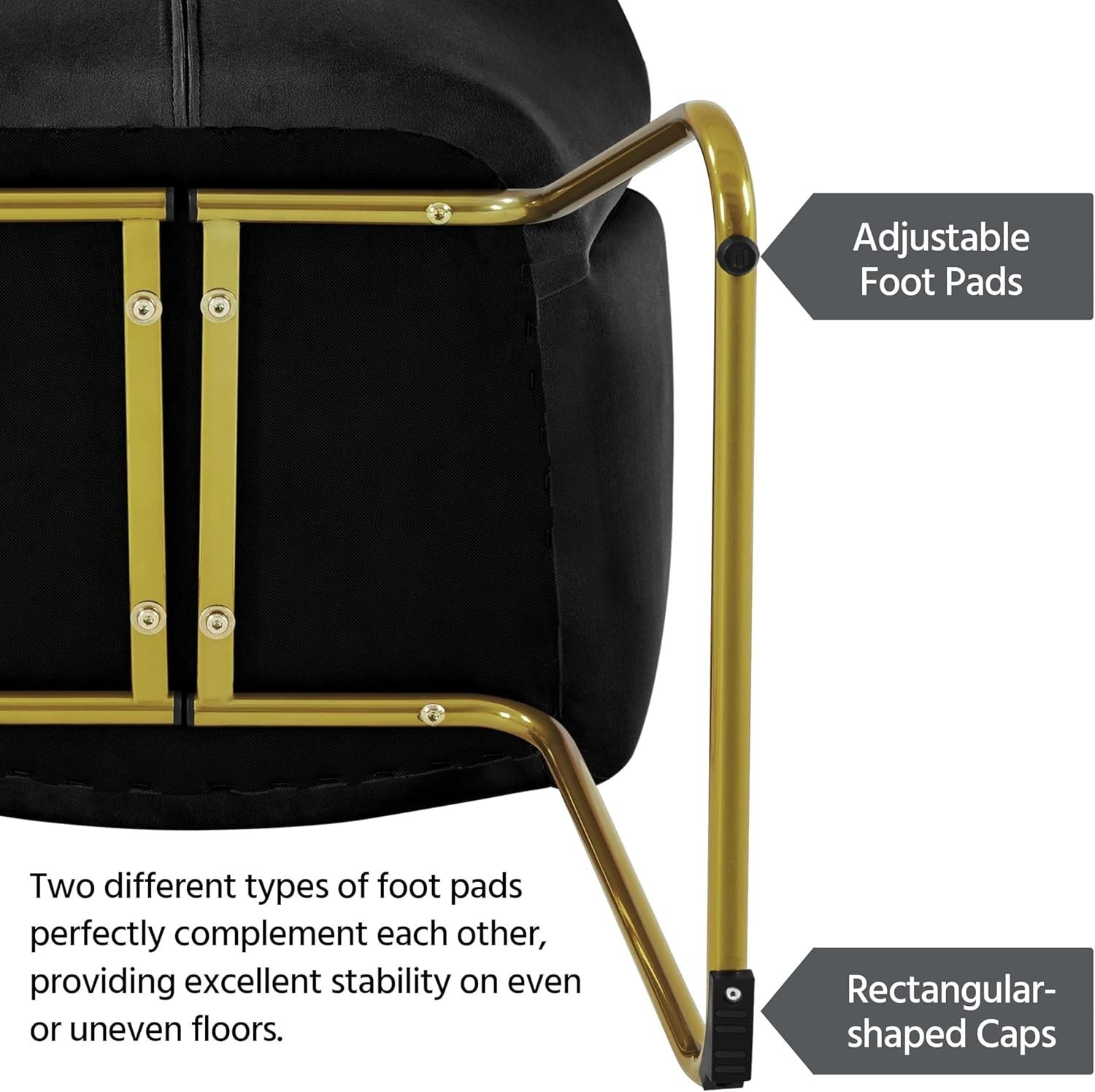 Black Velvet Tub Vanity Chair Modern Petal Accent Armchair with Gold Legs