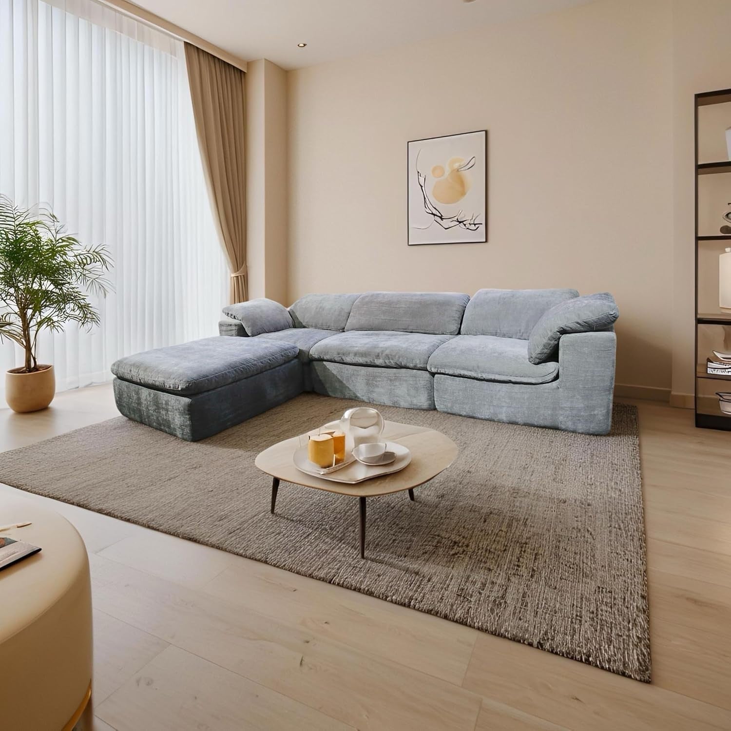 Modular Grey L-Shaped Sofa with Reversible Chaise – Custom Layout Couch