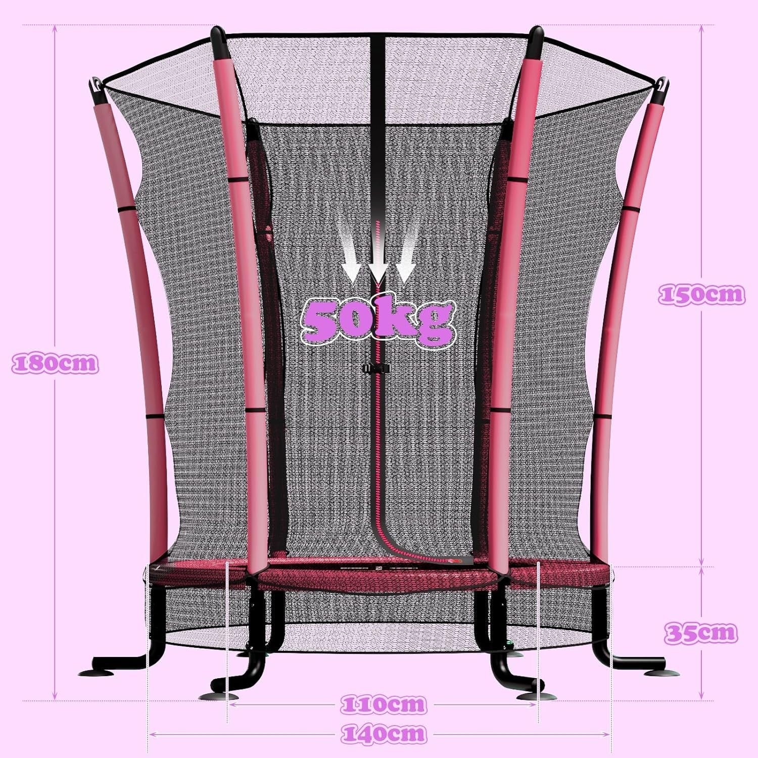 55in Toddler Trampoline Safety Enclosure Anti-Slip Indoor Outdoor