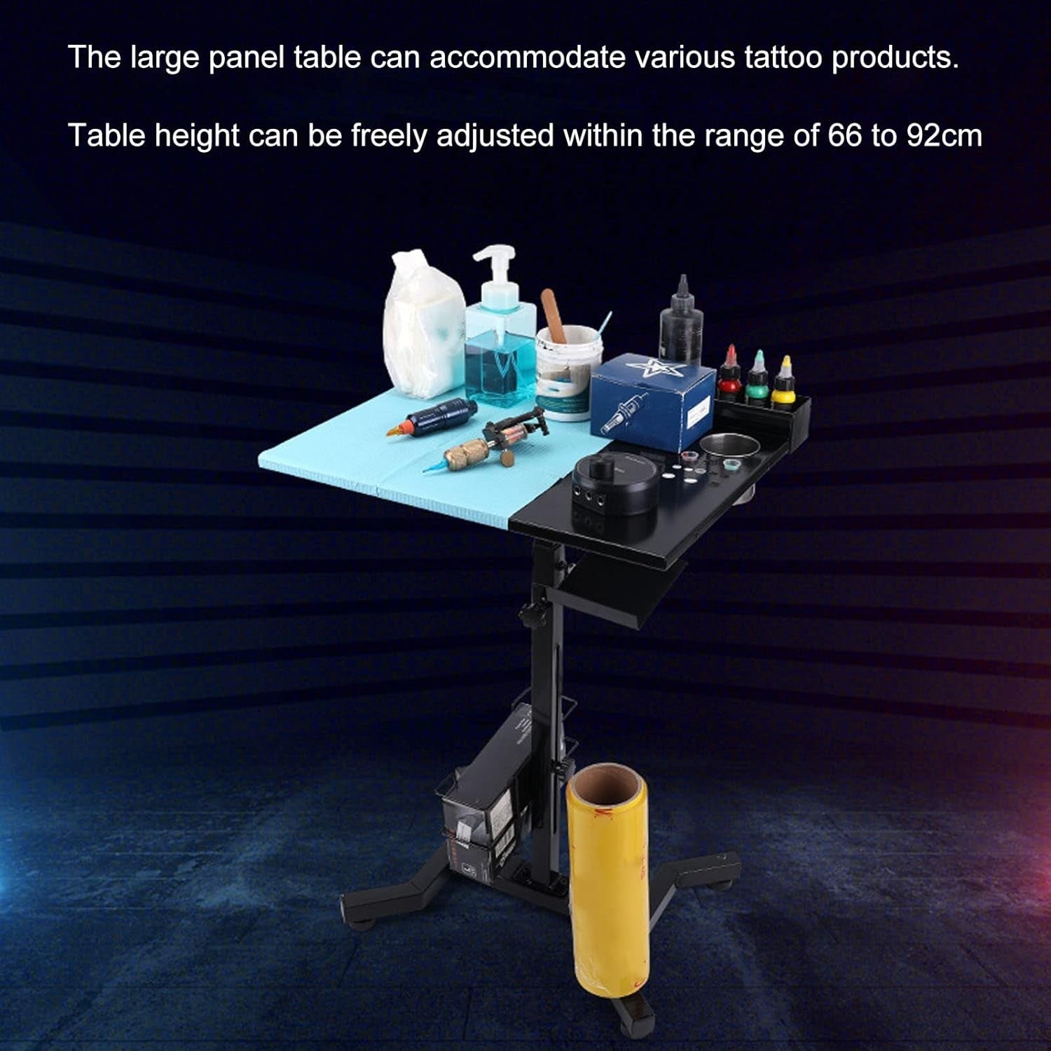 Tattoo Workstation Adjustable Height Portable Tool Table Studio Stand