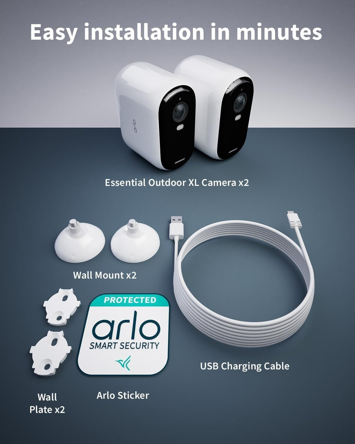 2 Pack HD Wireless Security Cameras XL Battery Outdoor Night Vision