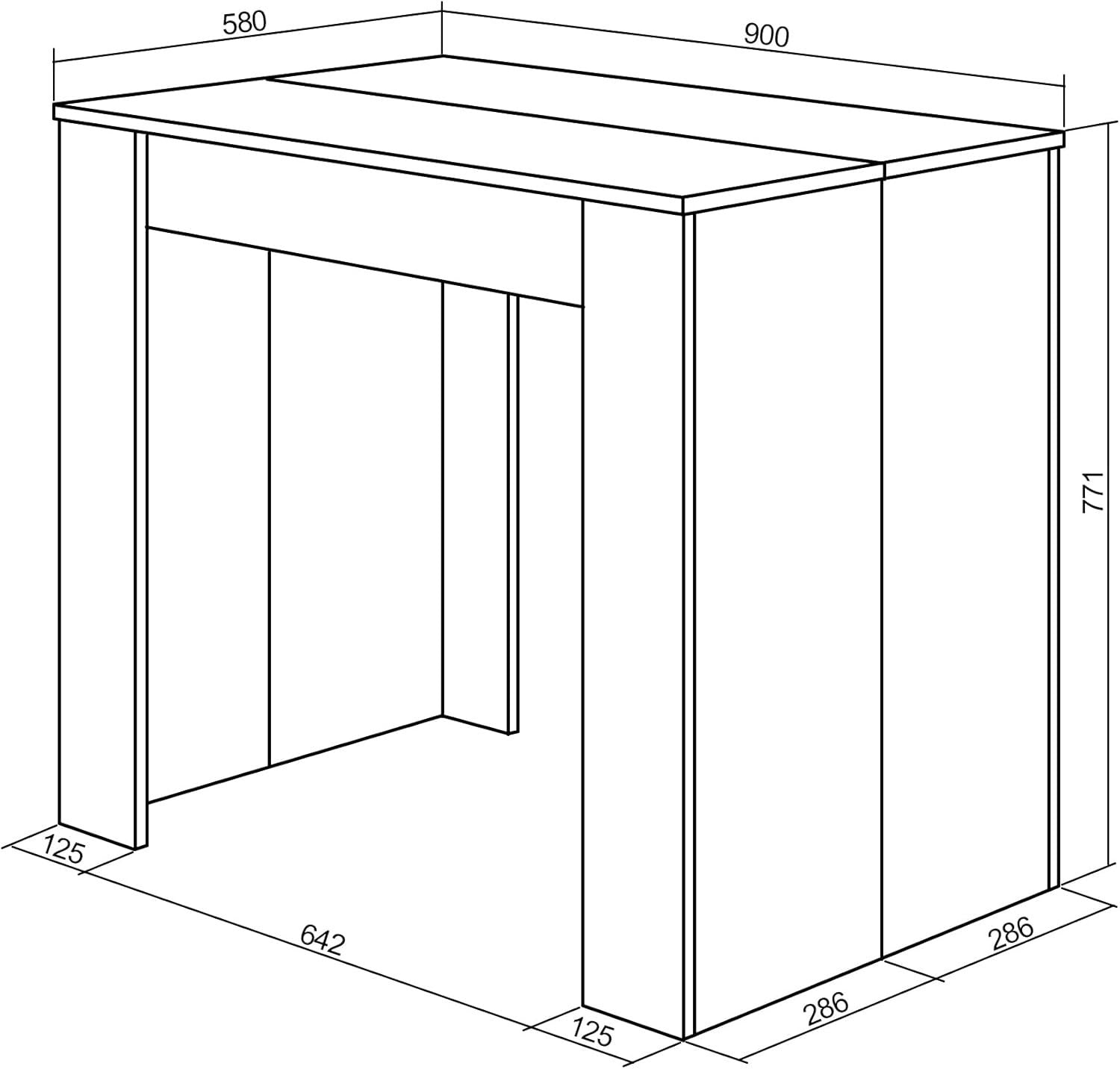 Extendable Folding Dining Table Console for 8 in Modern Concrete Finish