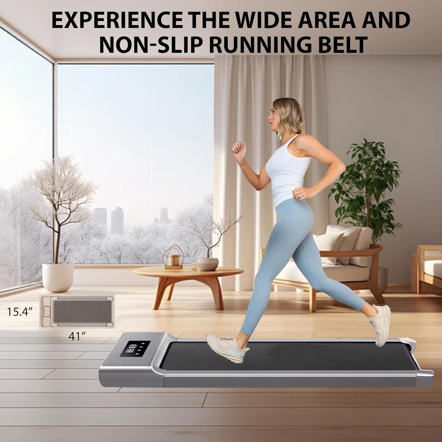 Under Desk Treadmill 0-6.5% Incline Portable Walking Pad 12km/h Quiet Motor