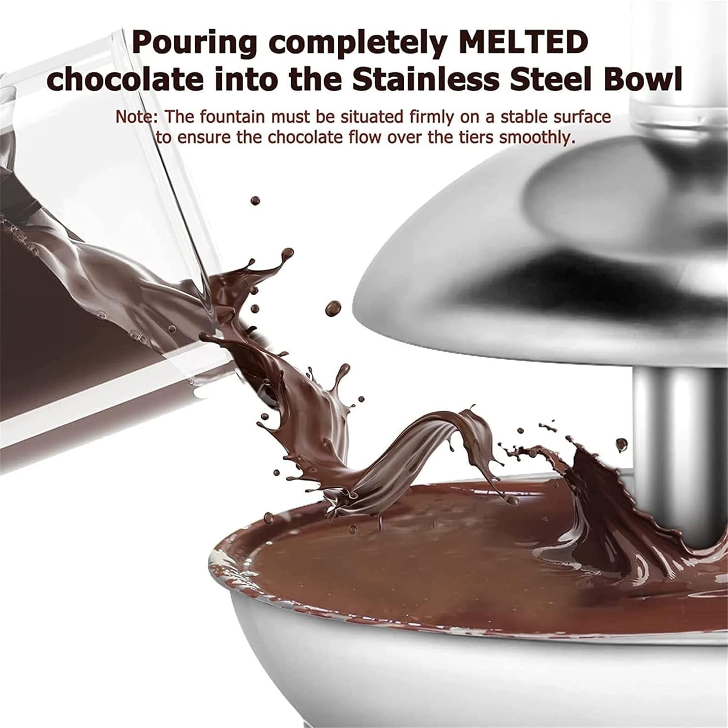 4 Tier Stainless Steel Chocolate Fountain Commercial Fondue Machine