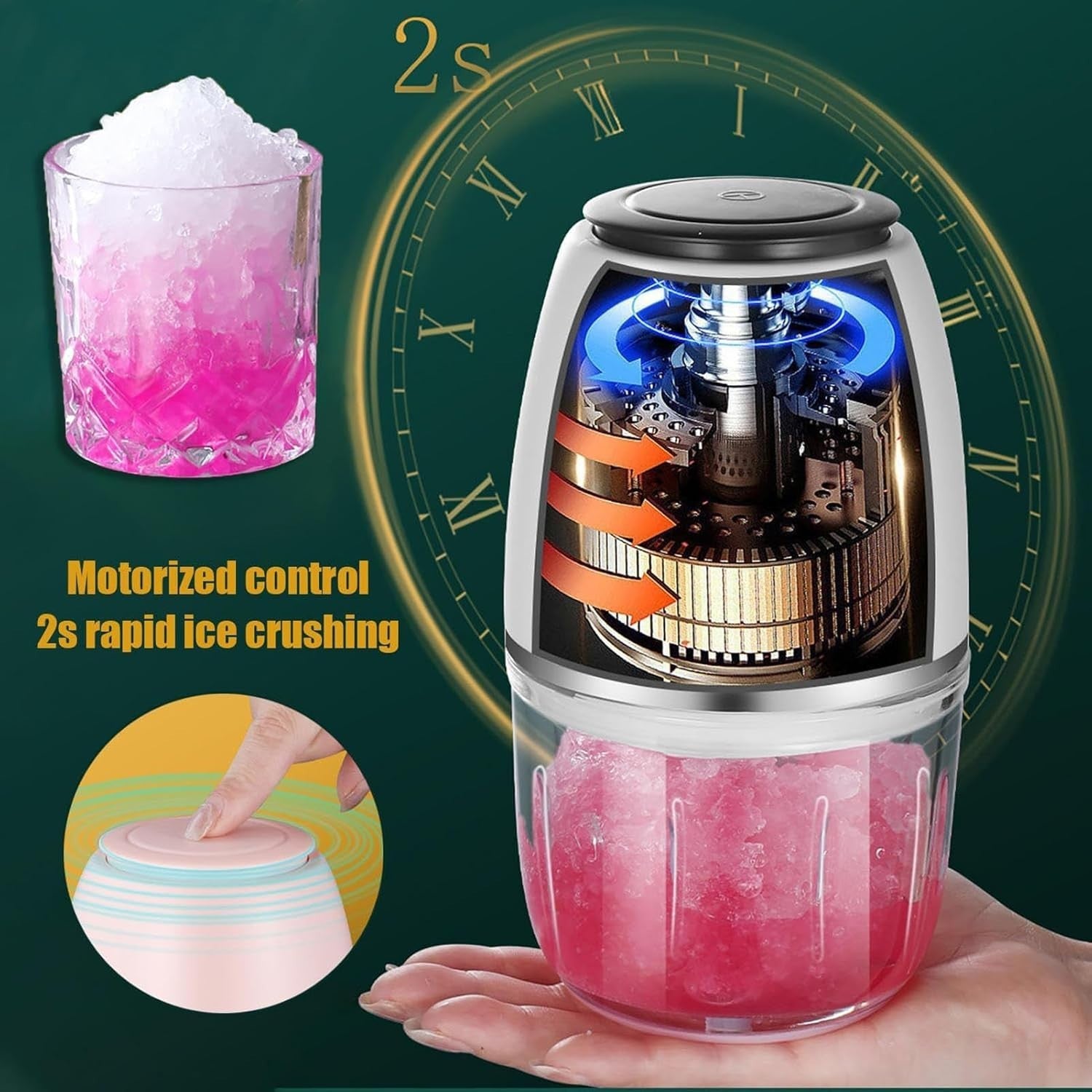 Electric Ice Crusher Snow Cone Slush Maker Machine for Drinks Home Party