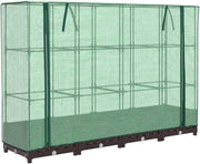 Large Rattan Look Garden Planter with Greenhouse Cover – 160x40x23cm