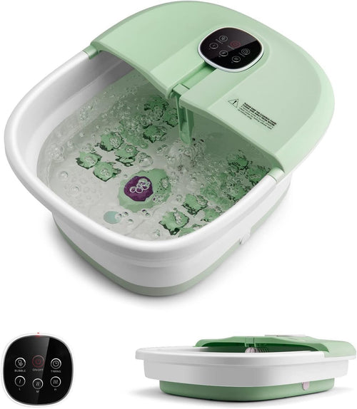 Portable Folding Foot Spa with Heat, Bubble Massage, Remote Control & Timer