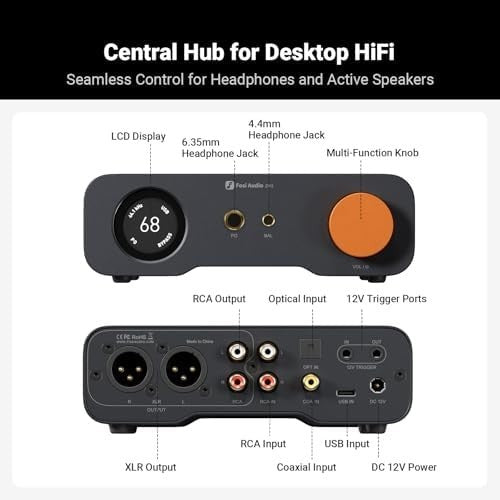 ZH3 DAC Headphone Amp Preamp 768kHz PCM DSD512 USB Optical Coax RCA