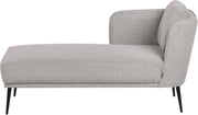 Retro Style Grey Polyester Chaise Lounge with Cushion & Metal Legs