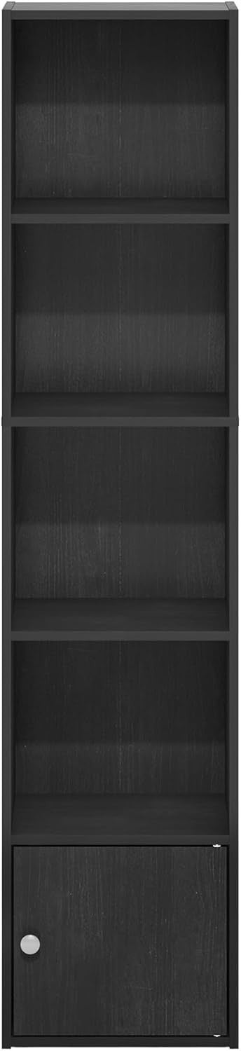 5-Tier Blackwood Bookshelf with Cabinet Storage Modern Display Shelf