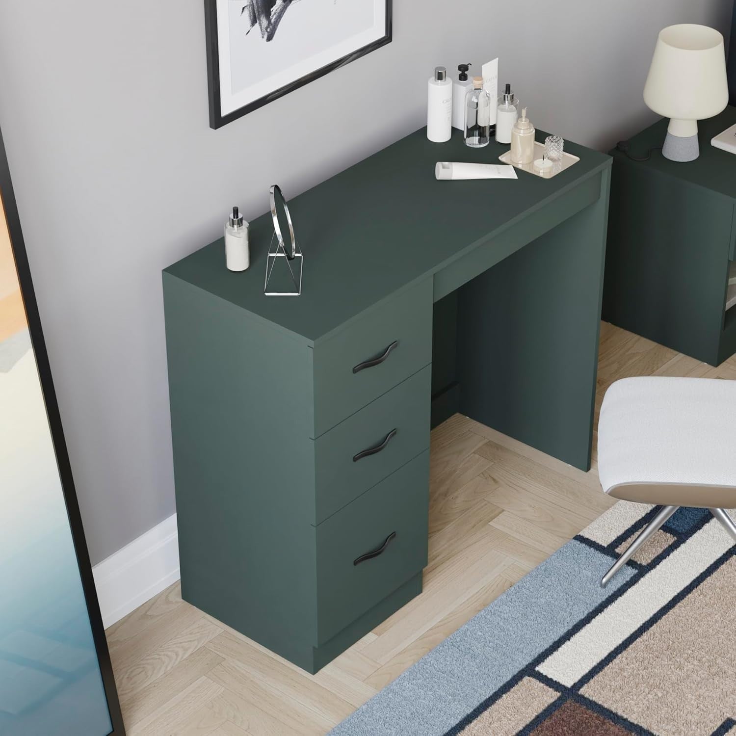 Modern Dressing Table Console Vanity Desk 3-Drawer Storage Bedroom Furniture