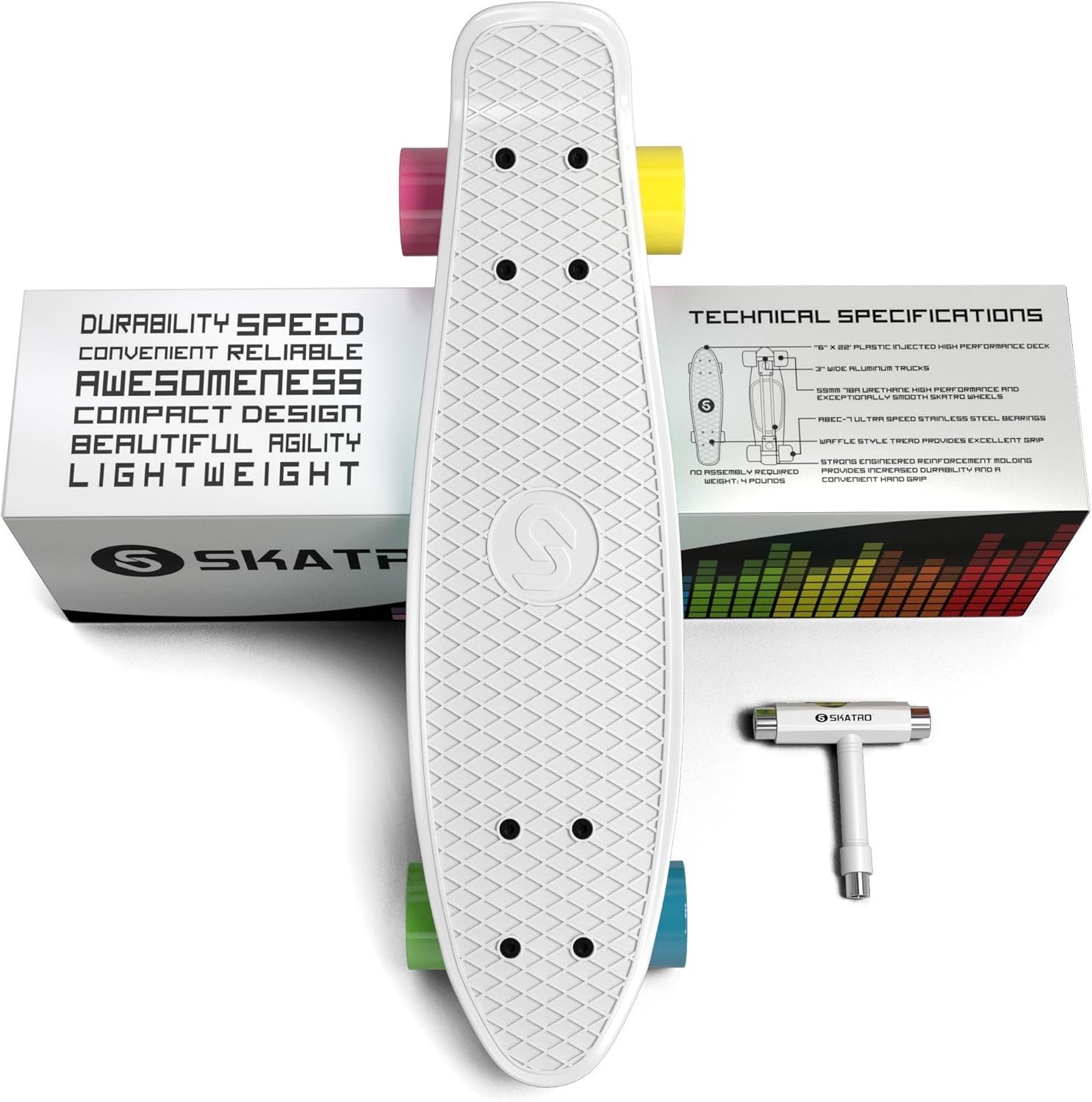 Adult Mini Cruiser Skateboard 26cm Plastic Deck Abec 7 Bearings