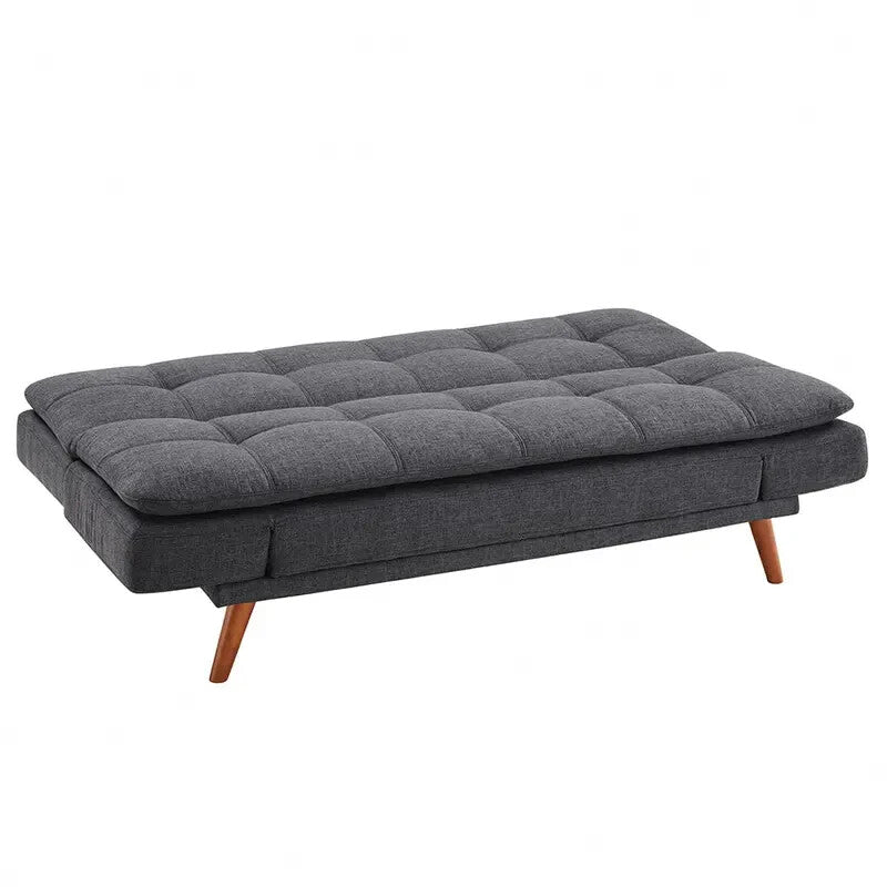Dark Grey Fabric Sofa Bed 3 Seater with Recline & Adjustable Armrests