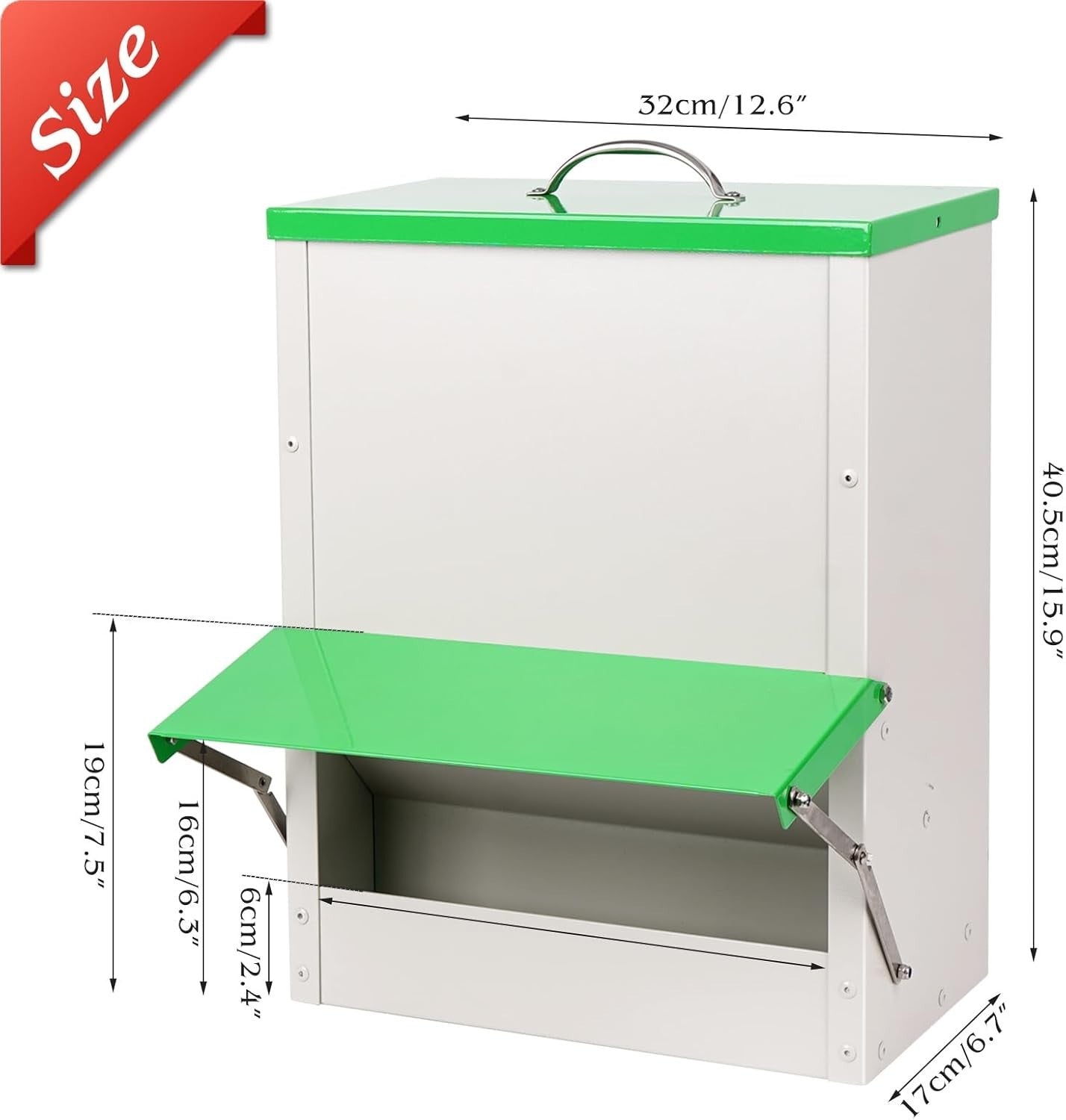 11KG Automatic Chicken Feeder Metal Weatherproof Hanging
