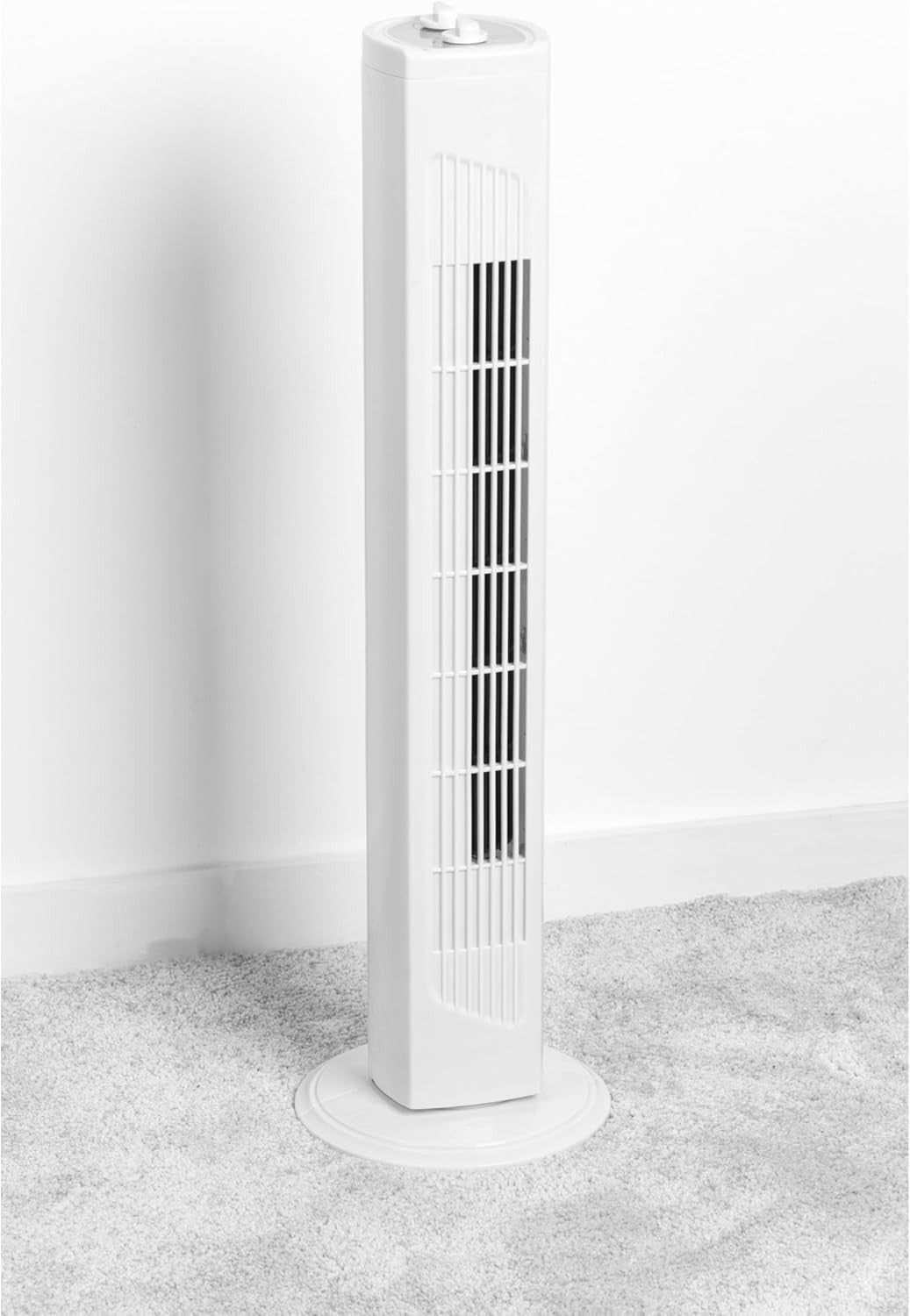 32" Tower Fan – 3-Speed Quiet Oscillating Cooling Fan w/ Timer & Handle White