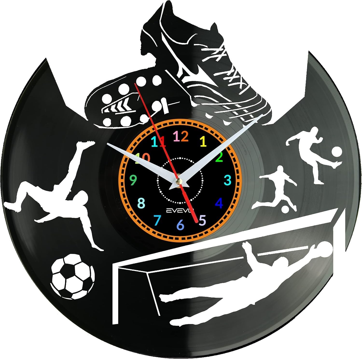 Football Wall Clock – Silent Non-Ticking Vinyl Sports Room Decor Gift for Him