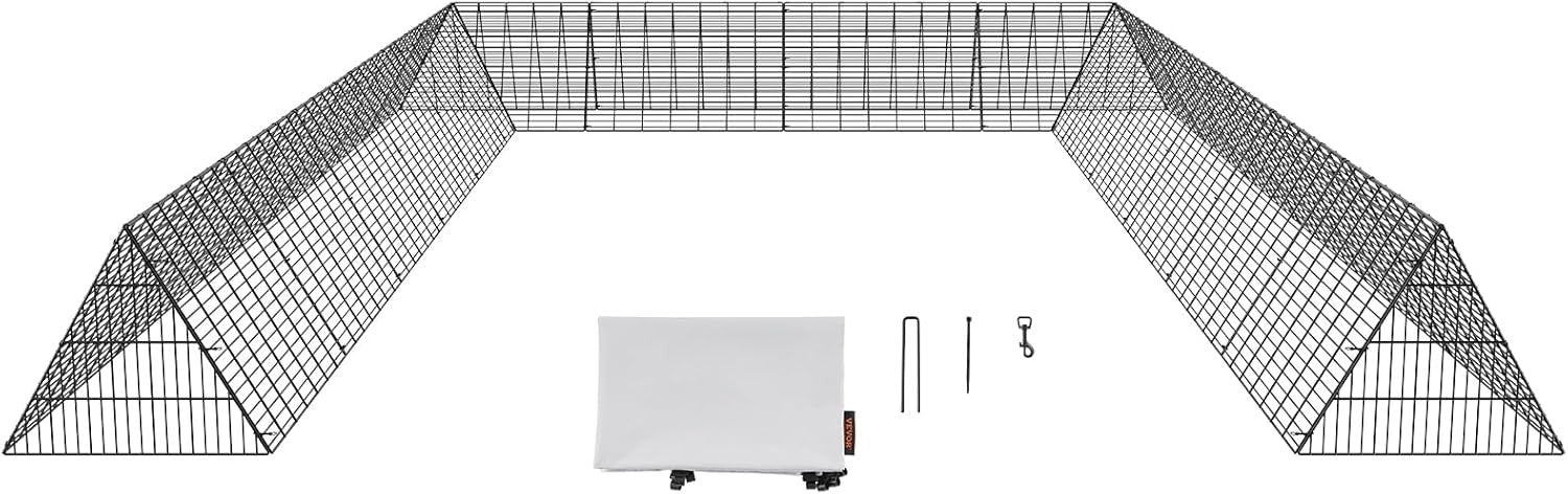 Portable Chicken Tunnel Run 3.25x5.64m Steel Frame w Cover