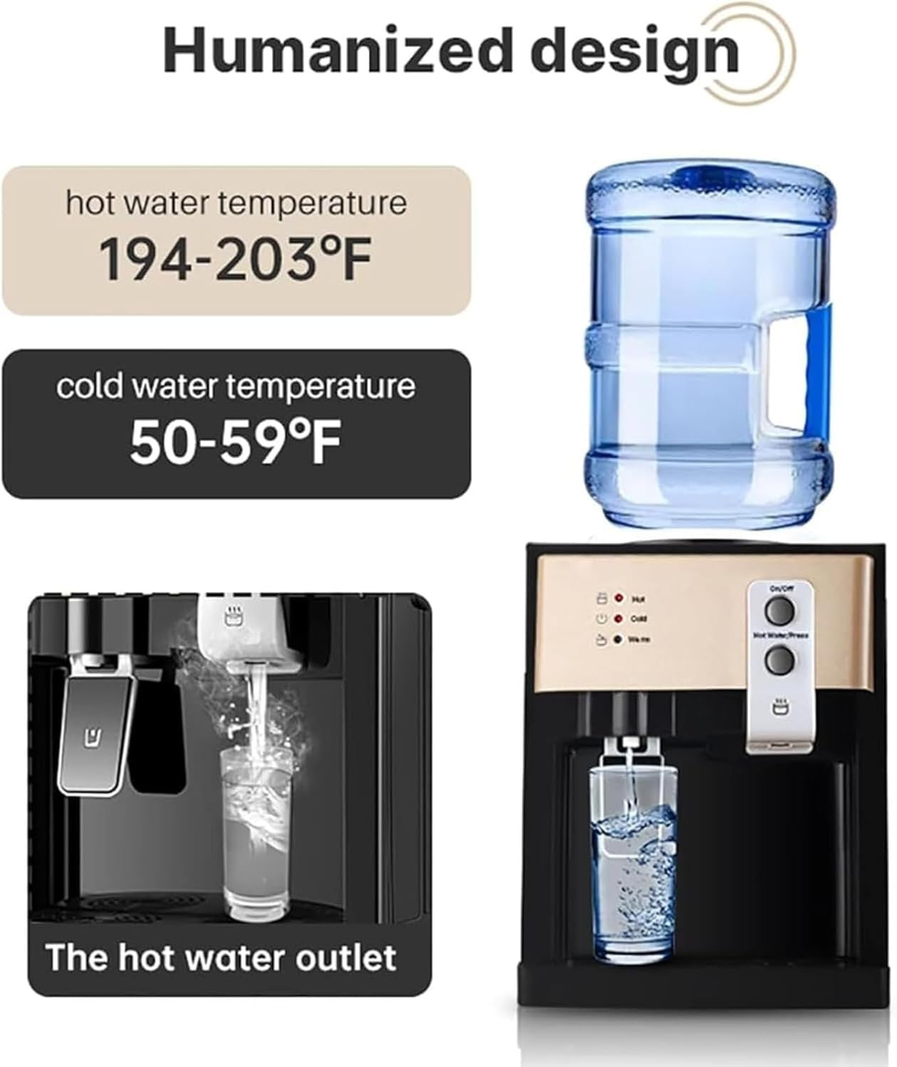 Freestanding Water Cooler Hot Cold Floor Standing Mains Fed Dispenser