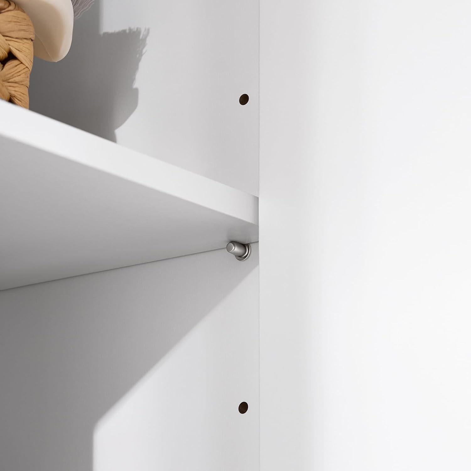 Tall Bathroom Storage Cabinet with Laundry Basket White Unit Doors Shelves 170cm