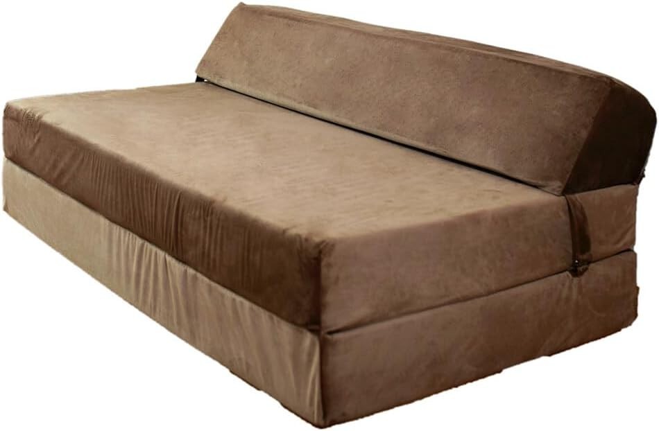 Double Fold Out Velvet Sofa Bed | Plush Foam Mattress | Space-Saving Z Bed