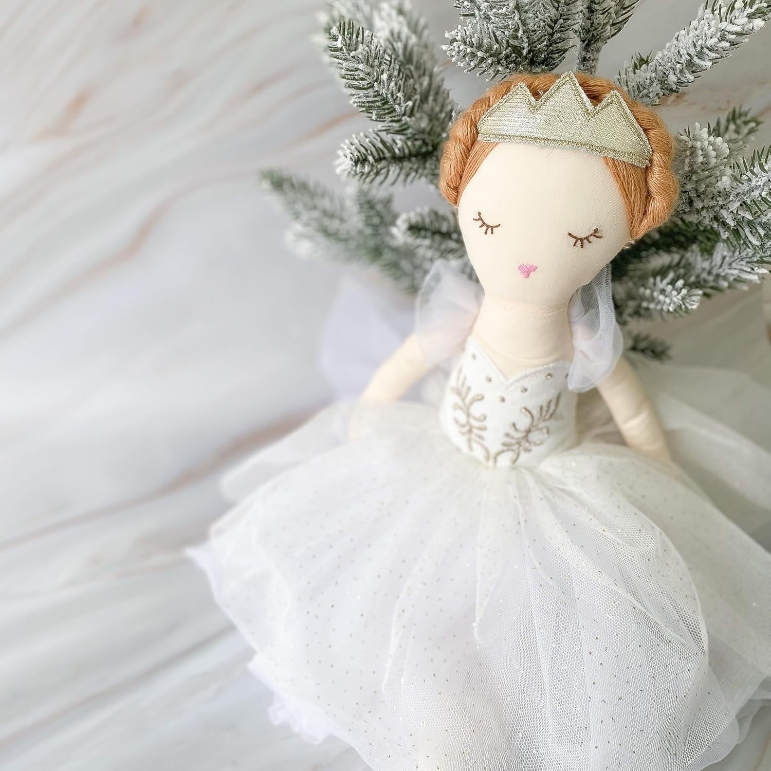 22” Plush Ballerina Doll Soft Tulle Tutu Tiara Elegant Gift