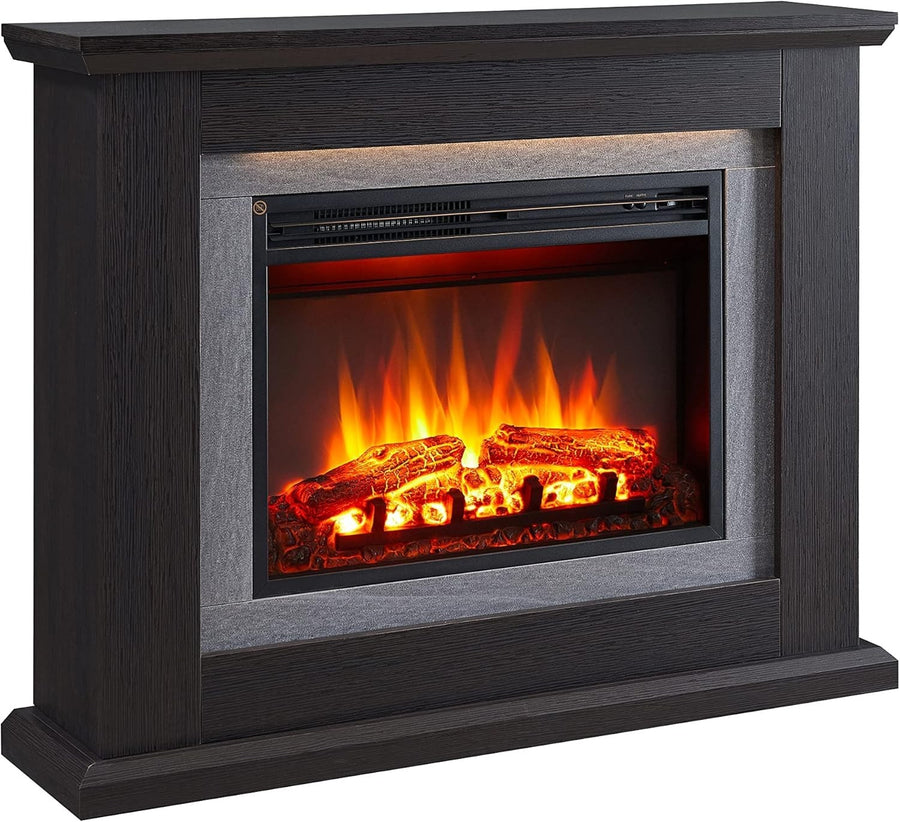 39” Oak Electric Fireplace Freestanding LED Flame Heater 2kW Remote