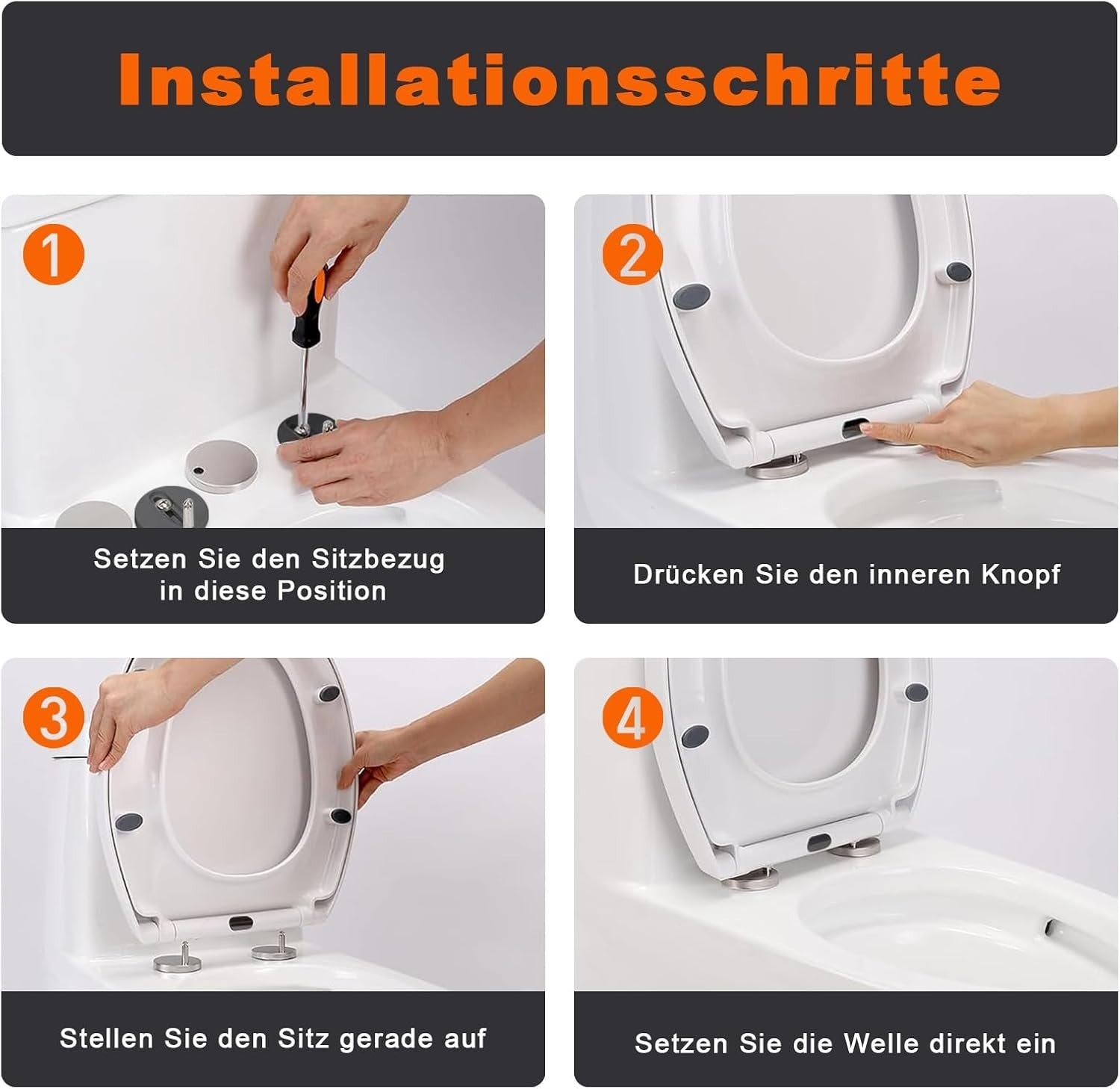 Soft Close Toilet Seat Oval White Quick Release Adjustable Hinge Non-Slip 150kg