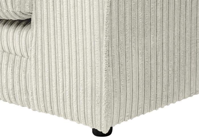 4-Seater Jumbo Cord L Shape Corner Sofa Cream Highback Comfy Couch