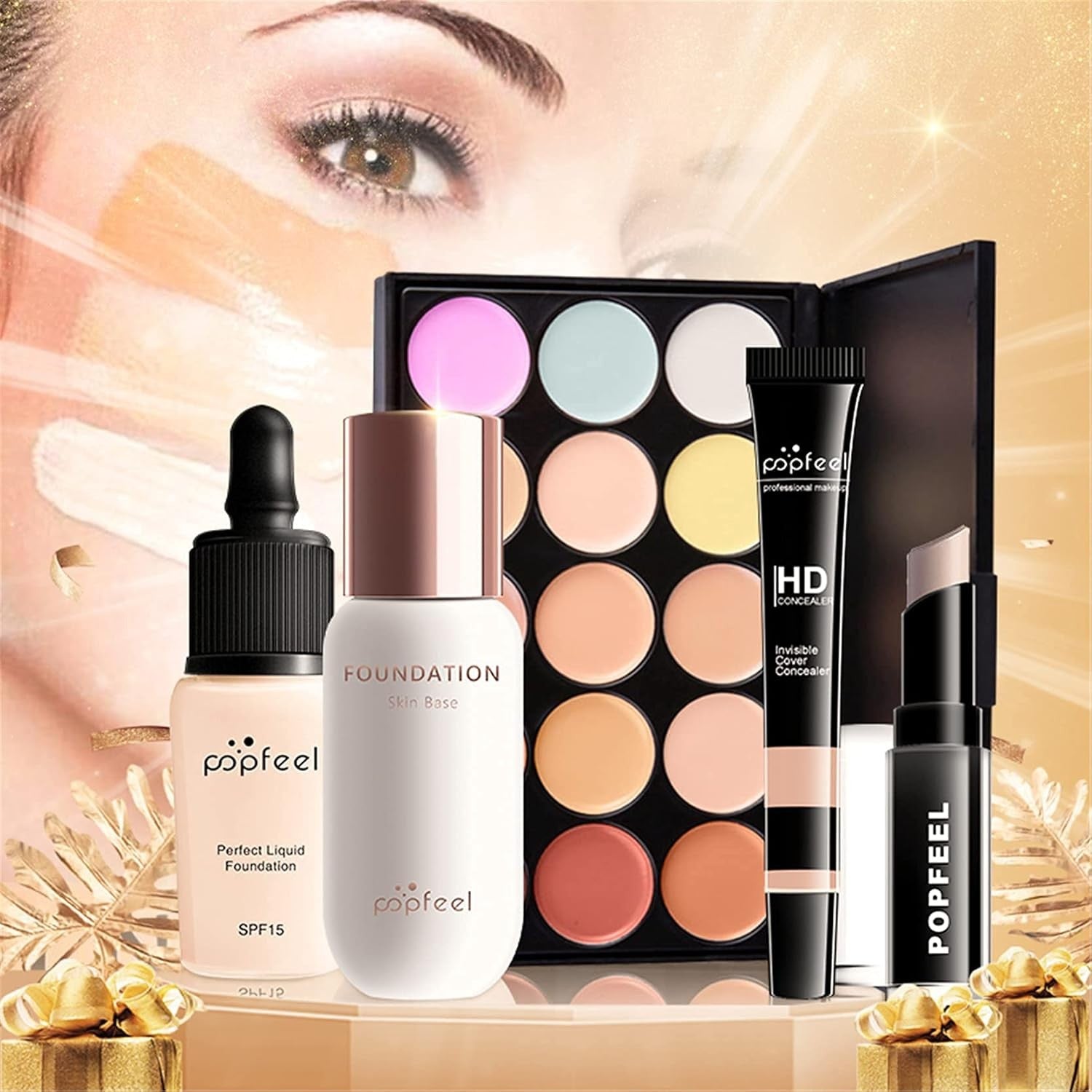 Professional Makeup Set with Travel Case Full Size Starter Kit Gift