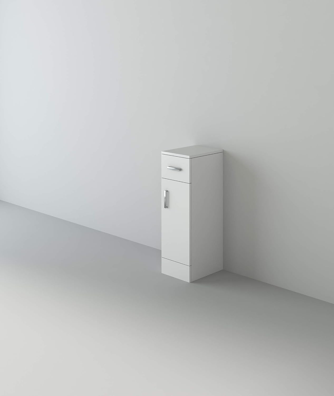Slim Bathroom Storage Cabinet White | Tall Free Standing Cupboard 76cm