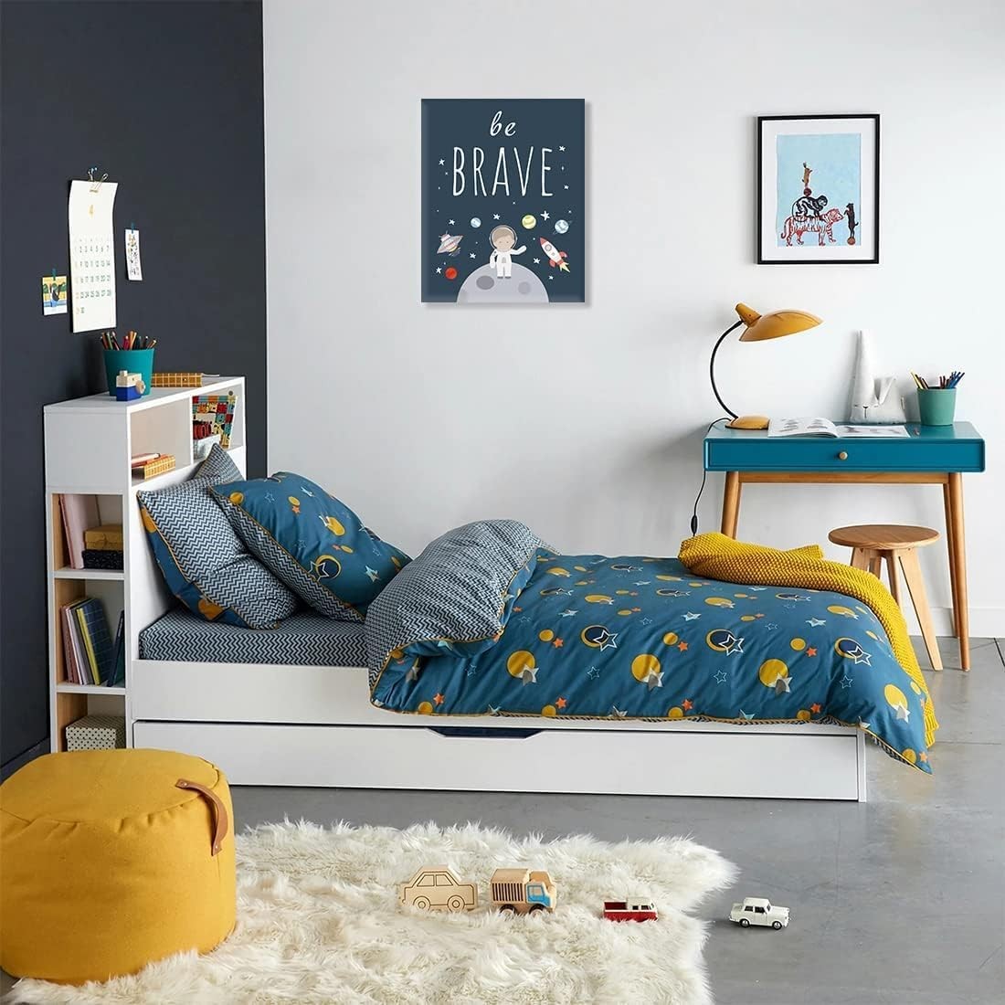 Outer Space Wall Art Set of 4 Framed Kids Bedroom Prints 8x10