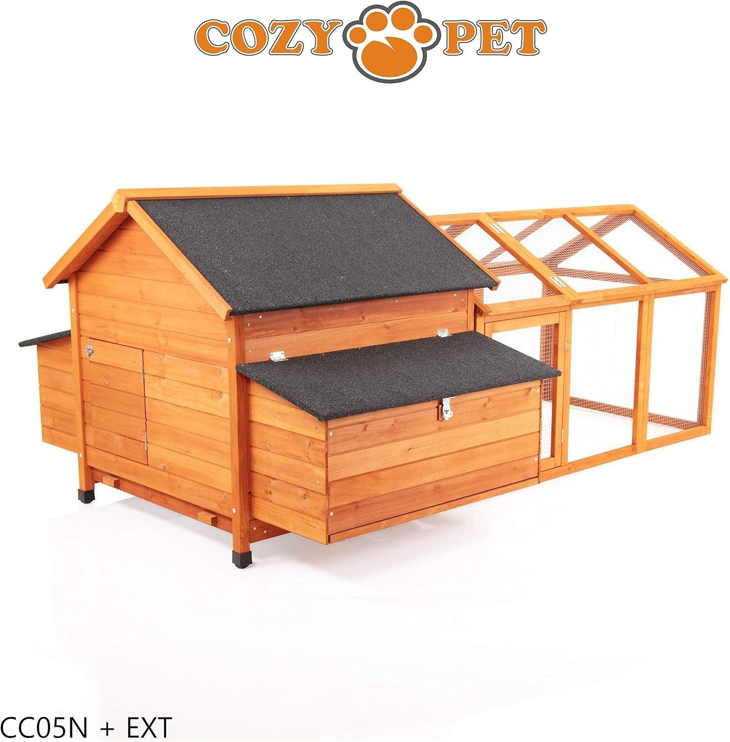 Extra Large Chicken Coop with Run Wooden Hen House Nest Boxes 12 Birds