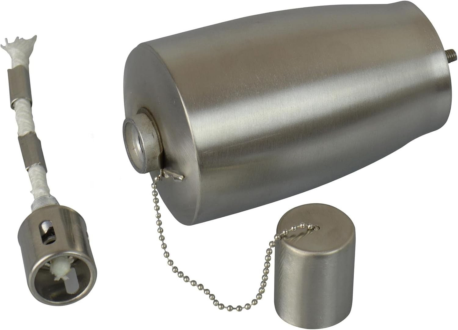 12 Pack Harbour Housewares Metal Garden Torches 146cm Silver Barrel Lanterns