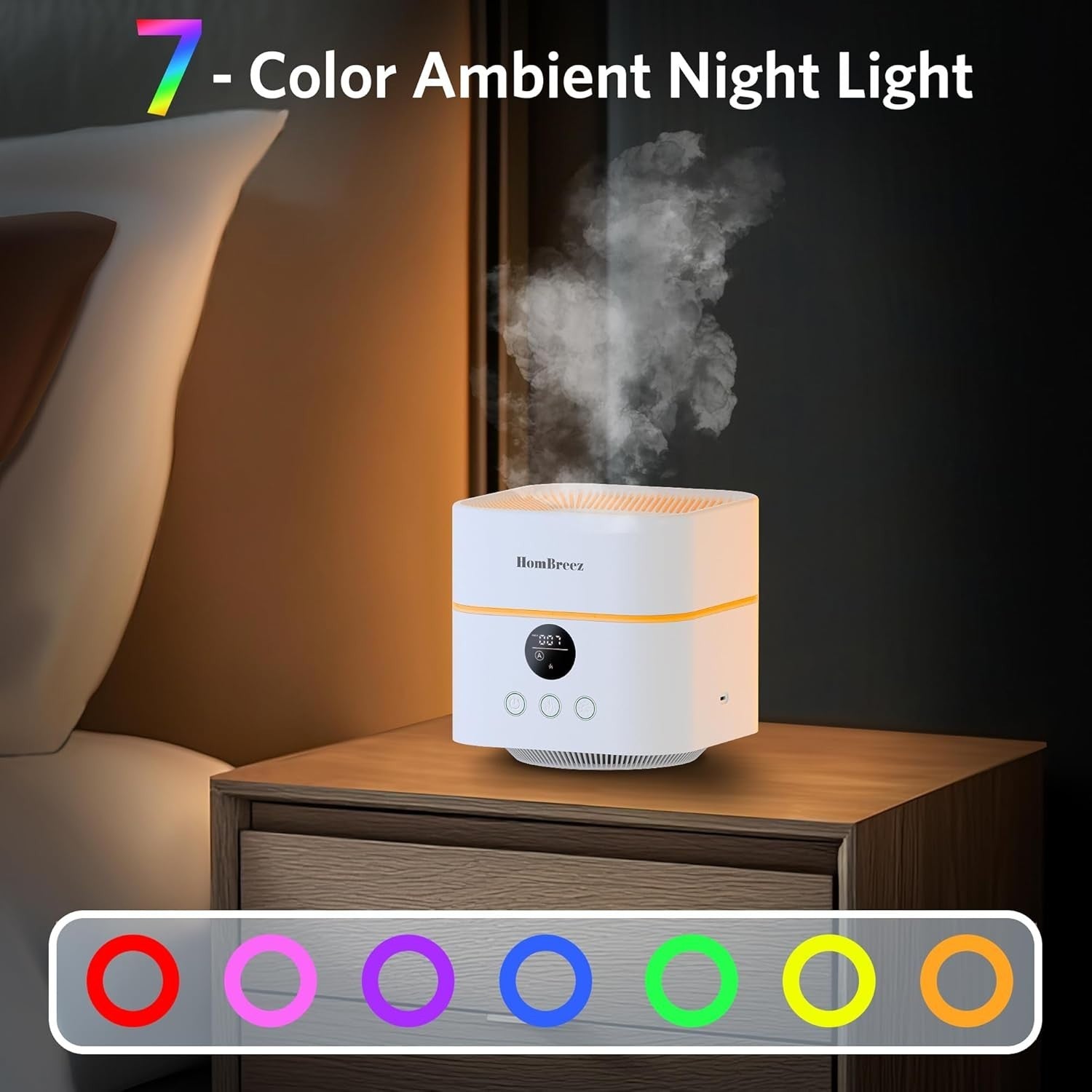 Air Purifier Humidifier Combo H13 HEPA 200ft² Quiet Smart App Control