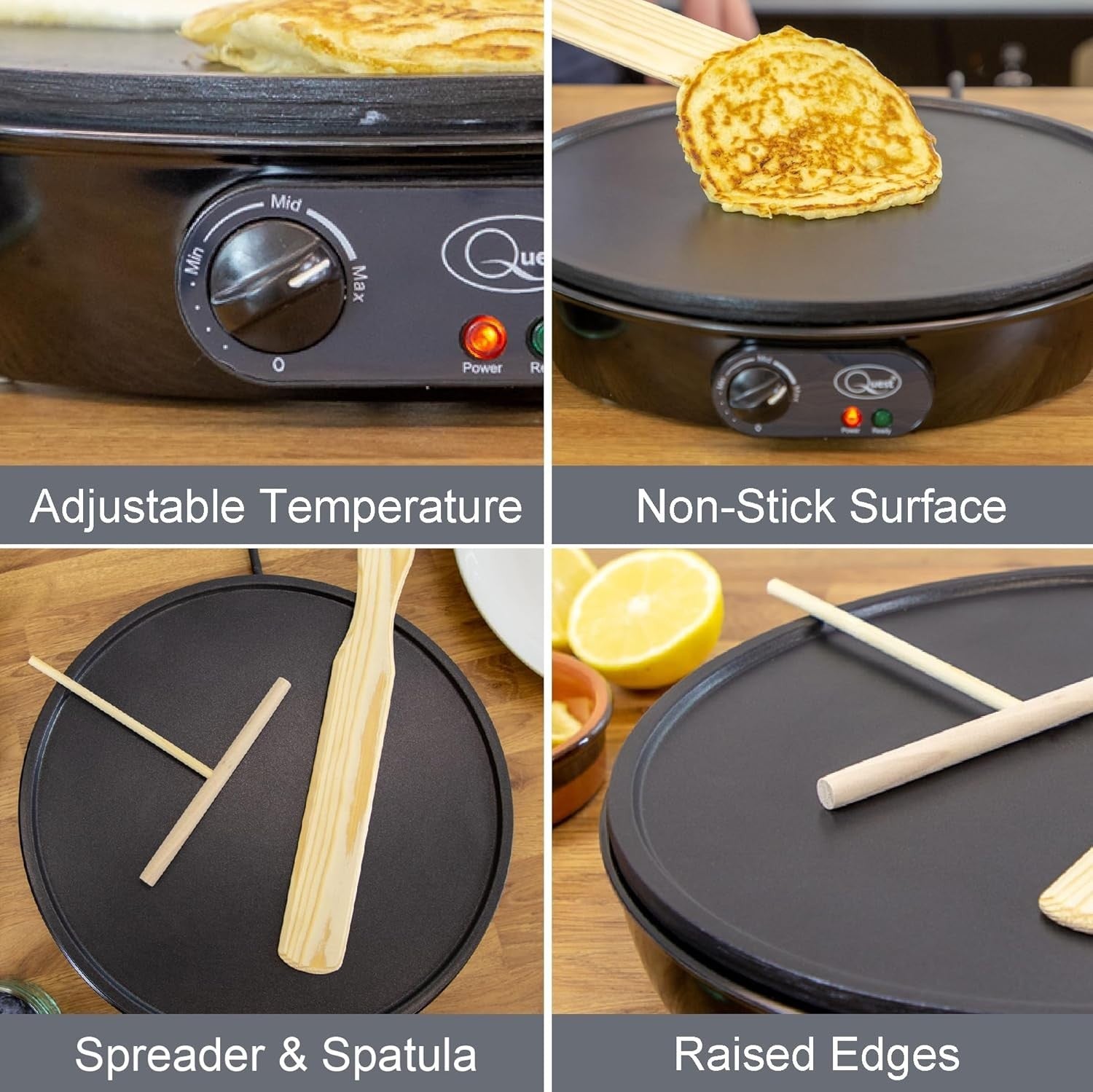 12" Electric Pancake & Crepe Maker 1000W Non-Stick with Tools