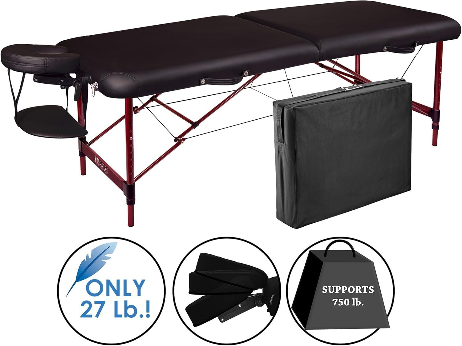 71cm Lightweight Portable Massage Table | Zephyr Spa & Tattoo Bed w/ 4cm Foam