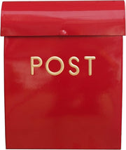 Wall Mounted Mailbox Red Aluminium Weatherproof Secure Post Box Easy Install