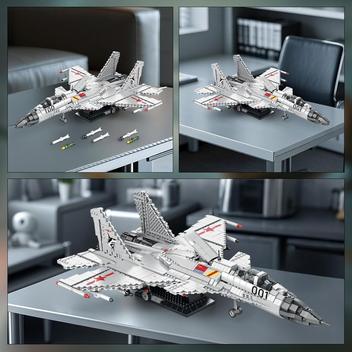 J-14 Fighter Jet Building Set 1999 PCS Military Plane Model STEM Toy for Teens