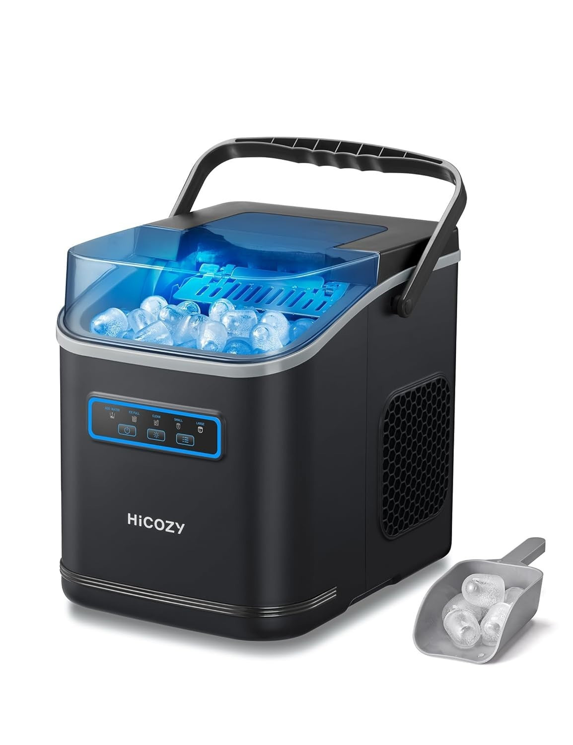Countertop Ice Maker 12kg/24H Self Cleaning Portable Fast Ice 6 Min Black