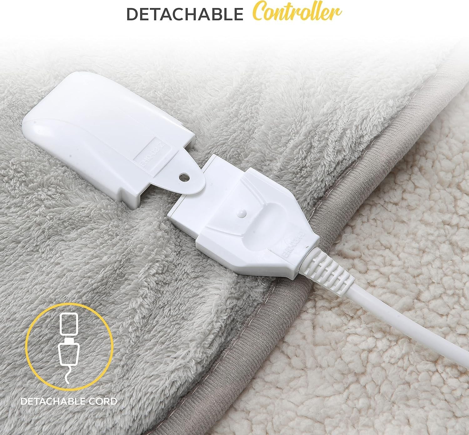 Electric Heated Throw Blanket 130x160cm 9 Heat Levels Timer Washable Silver