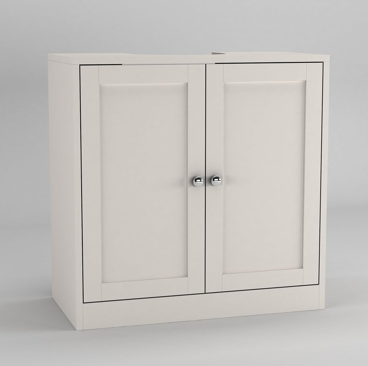 Modern White Under Sink Bathroom Vanity Unit 60cm Storage Cabinet with Shelf