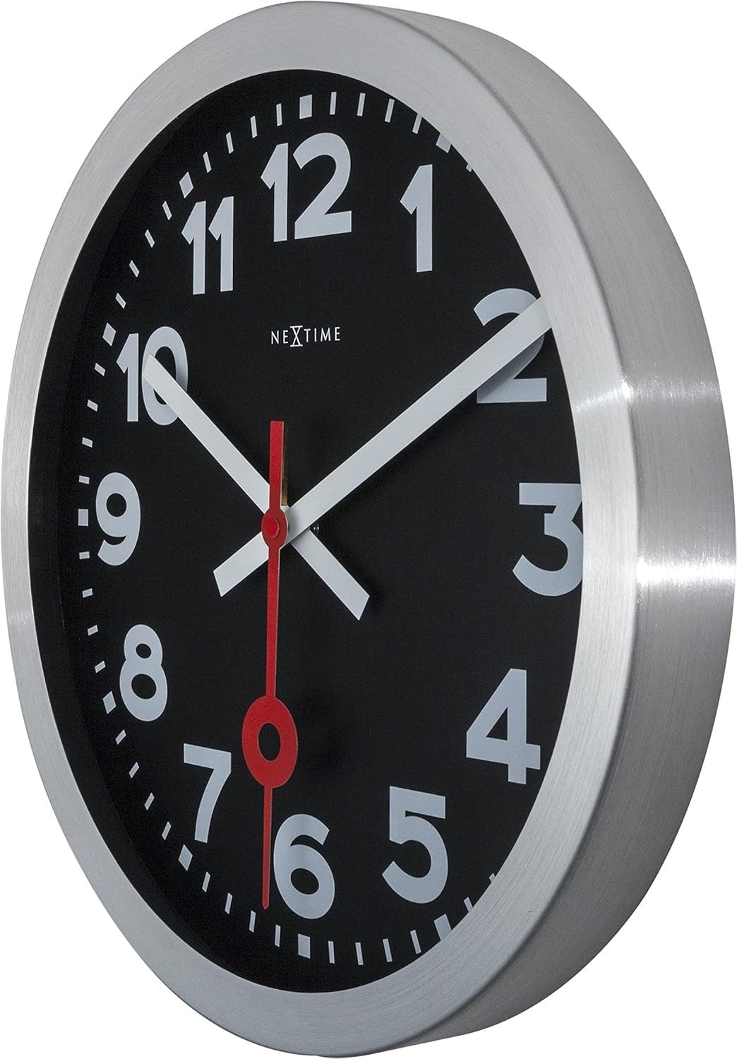 Silent Wall Clock Black 35cm Large Face Office Home Quartz Modern